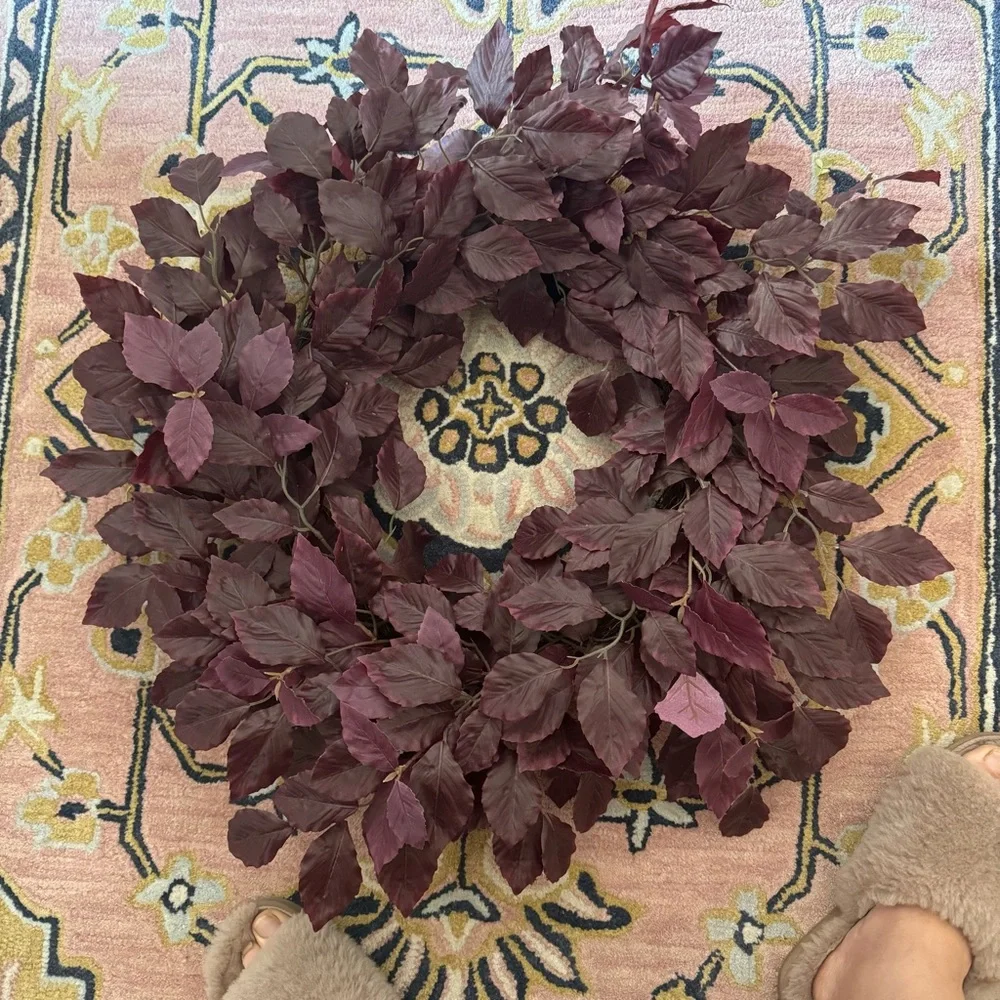Artificial Leaf Wreath Burgundy - Studio McGee